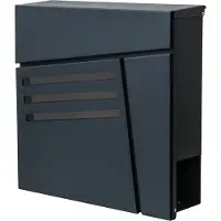 MCW Brievenbus -B28, brievenbus voor wandmontage Brievenbus Krantenvak, poedercoating ~ antraciet