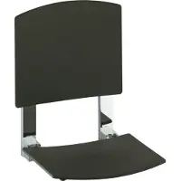 Keuco Plan Care - Douchezitje 31x36 cm, met rugleuning, zwart/chroom 34982010037