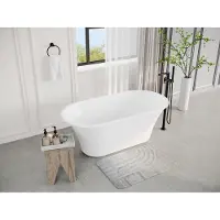 Vente-unique Design vrijstaand bad – 150 × 75 × 58 cm – wit – 193 L – NOEMIE II