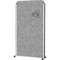MAUL Verrijdbaar wandsysteem MAULcocoon Akustik, B 1000 x H 1800 mm, donkergrijs oppervlak, zilver