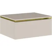 Pascal Morabito Set van 2 hangende nachtkastjes met 1 lade - Beige en goudkleurig - VUKIA
