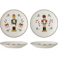 Bloomingville Jolly bordje Ø16 cm 2-delig Wit-rood