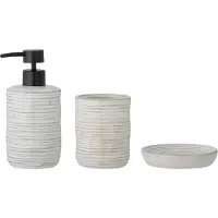 Bloomingville Winta Zeepdispenser Set, Natuur, Steengoed