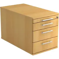 Hjh OFFICE PRO SIGNA TC30 RE - Rolcontainer Beuken Hout met 3 lades Rail handvat (kunststof)