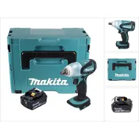 Makita Boormachine + slagboor, DTW 251 G1J Accu-slagmoersleutel 18 V 230 Nm 1/2" + 1x accu 6.0 Ah + Makpac - zonder oplader (Oplaadbare batterij)