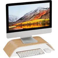 Relaxdays Bureau schermverhoger, Monitorstijgers, Bruin