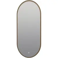 Guido Gusto Ovale badkamerspiegel Alessandro copper met verwarming, LED verlichting en touch sensor 50x100cm