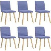 vidaXL Eetkamerstoelen 6 st stof jeansblauw