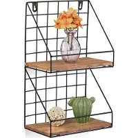 Relaxdays Wandrek industrieel - 25 cm breed