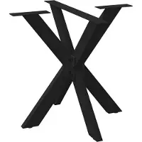 vidaXL Eettafelpoot spider vorm 85x85x(72-73) cm staal zwart