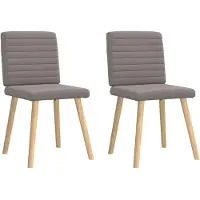 vidaXL Eetkamerstoelen draaibaar 2 st stof taupe