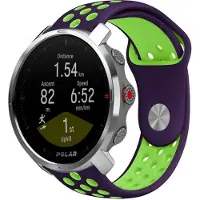 Strap-it Siliconen sport bandje - geschikt voor Polar Grit X / Grit X Pro / Vantage M / M2 / M3 / V3 - paars/groen