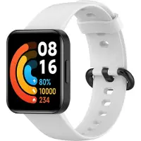 Strap-it Siliconen Smartwatch bandje - Geschikt voor Redmi Watch 2 - Lite siliconen bandje - wit - Horlogeband / Polsband / Armband