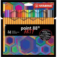 Stabilo Point 88 - Premium Fineliner 0,4 mm - Creative Arty Set - Met 24 Verschillende Kleuren