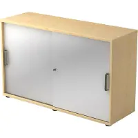 Hjh OFFICE PRO BETA 1752S - Esdoorn/Zilver Hoogte van de map | 2 OH Schuifwandkast Greeplijst kunststof