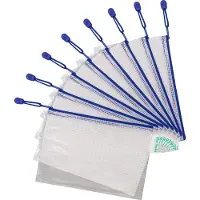 Tarifold opbergtas met ritssluiting A5 - 235x165mm - PVC - blauw - pak 8 stuks