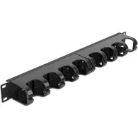 DeLOCK 19″ Cable Management Routing Panel with 10 closed cable routings 1U black