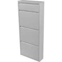 En.casa Schoenenkast Sokndal 4 kleppen wit 118x50x15 cm []