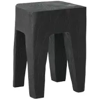 MUST Living Stool Vito Black,45x30x30 cm, black recycled teakwood with natural cracks