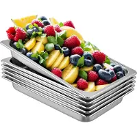 Vevor 6x Rvs Gastronorm Bak Gn1/1 Bak 8,5 L 65mm Diep