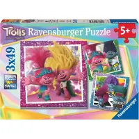 Ravensburger Trolls 3 3x49 Stuk Puzzelset voor Kinderen - Activiteit Zonder Scherm Verbetert Concentratie