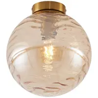 QAZQA Design Plafondlamp Messing met Amber Fade Glas - Pillon