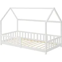 En.casa Kinderbed Hesel huisbed met uitvalbeveiliging 90x200 cm wit []