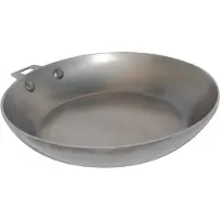 De Buyer 5630.24 'mineral b element' poêle ronde revêtue de cire d'abeille - tôle d'acier blanche - avec embase pour queue amovible - diamètre 24 cm
