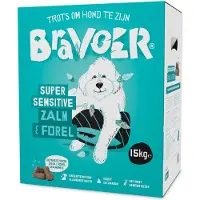 Bravoer Graanvrij Geperst hondenvoer Super Sensitive Zalm &amp; Forel 15 kg