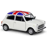 Welly Mini Cooper 1300 (Wit met vlag Verenigd Koninkrijk) (10 cm) 1/43 Nex [Modelauto - Schaalmodel - Miniatuurauto]