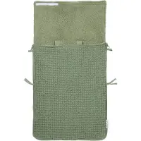 Meyco Baby Wafel Teddy voetenzak - olive green - 40x82cm