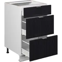 Vicco Keukenonderkast Fame-Line Zwart gestreept 50 cm zonder werkblad, Model 50985