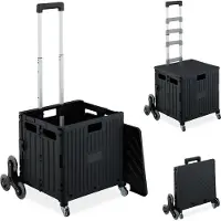 Relaxdays Hulp bij het winkelen, Winkelwagen, Zwart