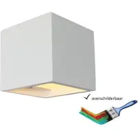 Artdelight Wandlamp Plaster Vierkant Wit incl. Led