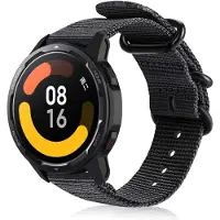 Strap-it Nylon gesp bandje - geschikt voor Xiaomi Watch S1 (Active/Pro) / Watch 2 Pro / Watch S3 / Mi Watch / Amazfit Balance / Bip 5 - zwart