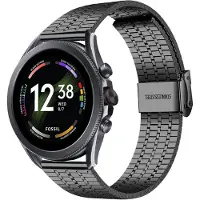 Strap-it Luxe stalen RVS bandje - geschikt voor Fossil Gen 6 44mm / Gen 5 / Gen 5e 44mm - zwart