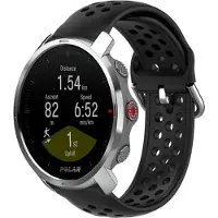 Strap-it Siliconen bandje met gaatjes - geschikt voor Polar Grit X / Grit X Pro / Vantage M / M2 / M3 / V3 - zwart