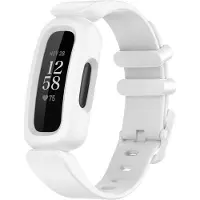 Strap-it Siliconen Smartwatch bandje - Geschikt voor Fitbit Ace 3 siliconen bandje - voor kids - wit - Horlogeband / Polsband / Armband