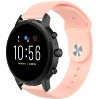 Strap-it Siliconen sport bandje - geschikt voor Fossil Gen 5 / Gen 5e 44mm / Gen 6 44mm - roze