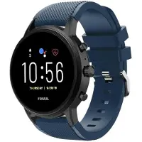 Strap-it Siliconen swartwatch bandje - geschikt voor Fossil Gen 5 / Fossil Gen 5e 44mm / Fossil Gen 6 44mm - donkerblauw