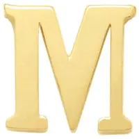 New Bling 9NBG-902M Gouden Letter Oorknop M - 1/2 paar - 14 Karaat - 3,5x3,6mm - Oorbel - Cadeau voor haar - Goud