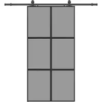 vidaXL Schuifdeur met beslagset 102,5x205 cm gehard glas zwart