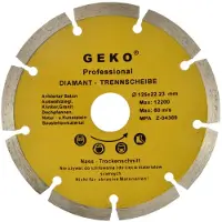 GEKO Diamantschijf - Gesegmenteerde Rand - 125 mm - Voor Steen en Beton