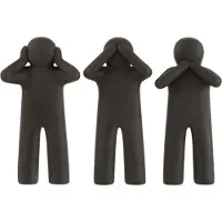 J-Line P'tit maurice horen/zien/zwijgen poly zwart small assortiment van 3