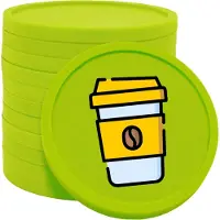Combicraft Koffie-To-Go consumptiemunten lime groen - Ø29mm enkelzijdig bedrukt - 100 stuks