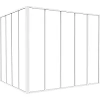Vente-unique Glazen hoekbinnenraam met industriële stijl in gepoedercoat aluminium - L150 x L120 x H130 - Wit - BAYVIEW