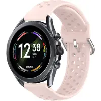 Strap-it Siliconen bandje met gaatjes - geschikt voor Fossil Gen 6 44mm / Gen 5e 44mm / Gen 5 - roze