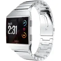 Strap-it Stalen Smartwatch bandje - Geschikt voor Fitbit Ionic metalen bandje - zilver - Horlogeband / Polsband / Armband