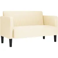 vidaXL Loveseat bank 109 cm corduroy stof crèmekleurig