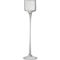 J-Line Windlicht op voet glas transparant large